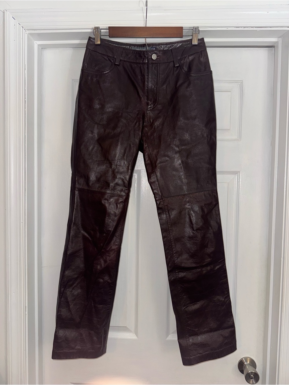 Vintage Gap Genuine Leather Pants Boot Cut  2 Brown